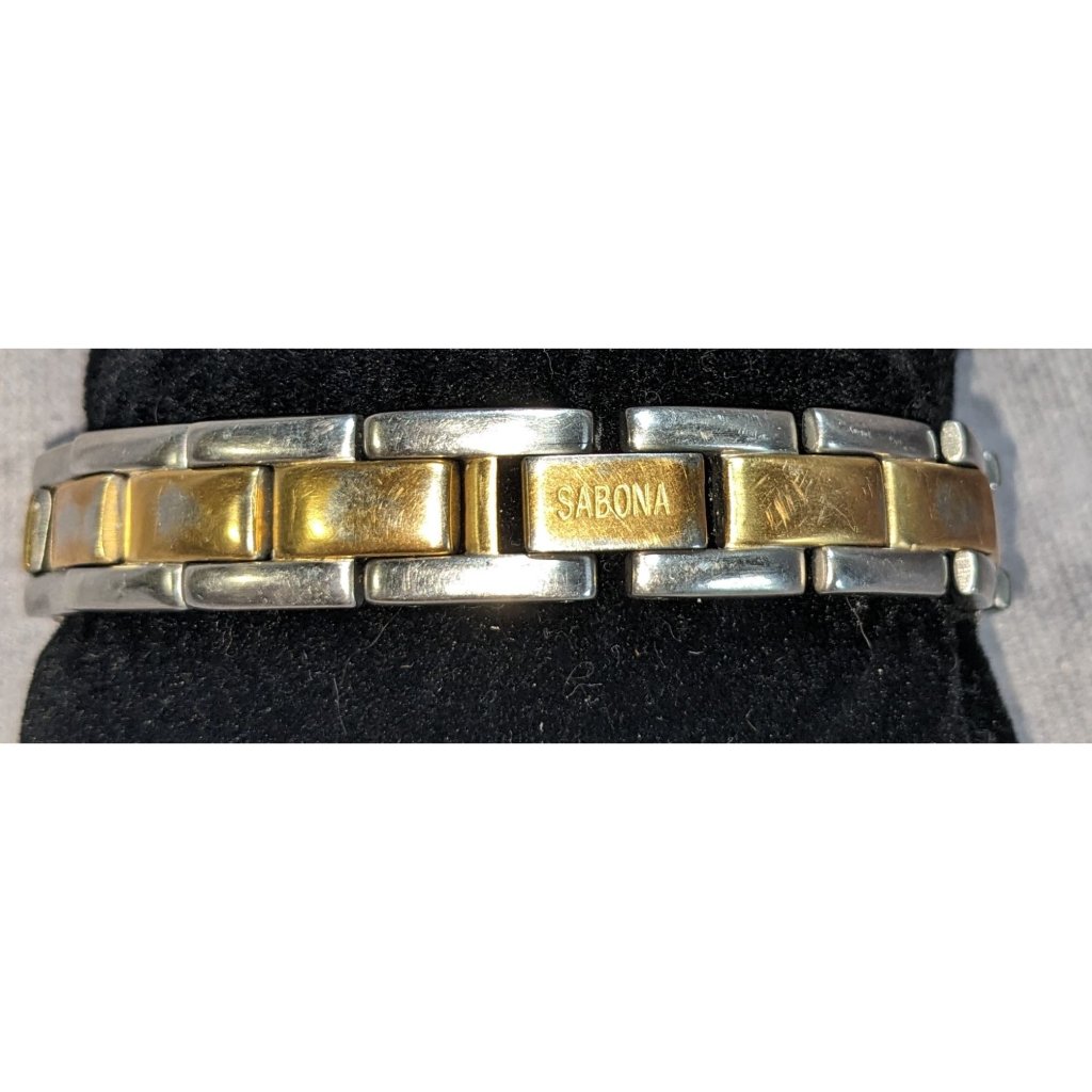 Sabona Gold And Silver Stainless Steel Magnetic Watch Band Bracelet